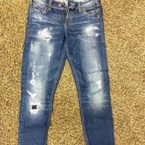 Womens Silver skinny jeans